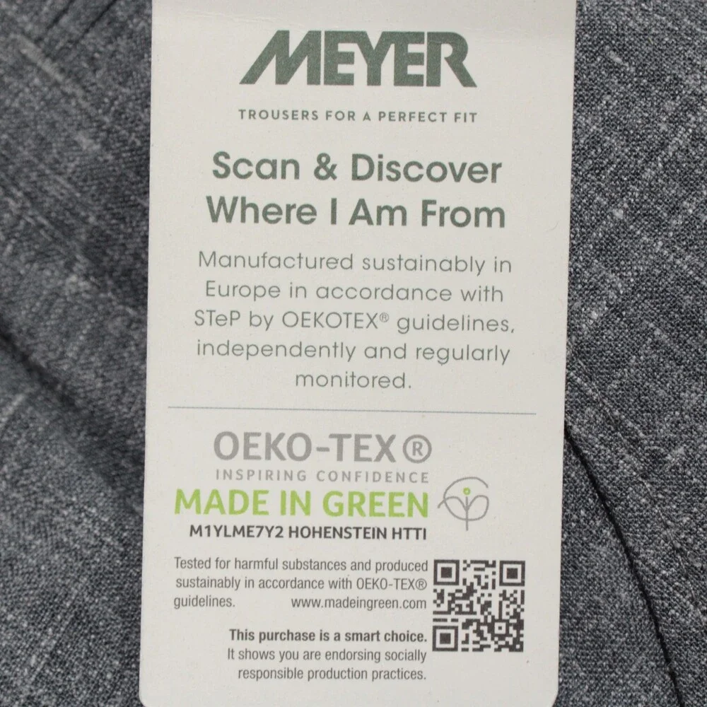 Meyer NWT Dress Pants Size 50 (US 34) Bonn in Gray Polyester Wool Blend